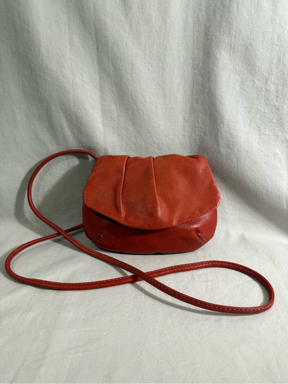 Leather Crossbody Bag in Burnt Orange